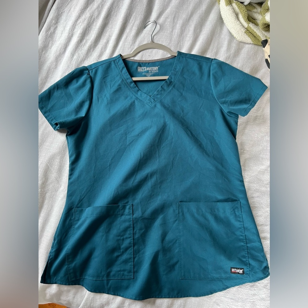 Greys Anatomy Teal Blue Scrub Set